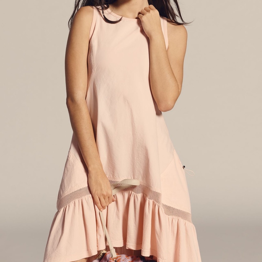 Daily Practice Hill Up Tiered Elegant Pink Sleeveless Dress